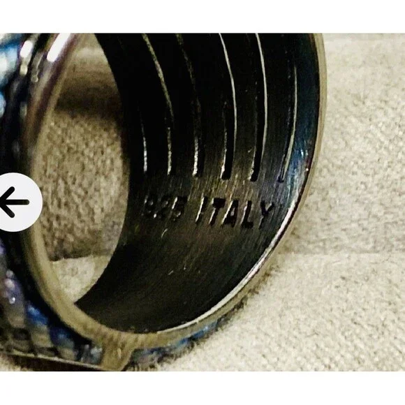 Judith Ripka Sterling Silver 4-Row Rope Band Ring Size 10.5 - Picture 7 of 8